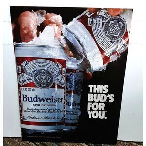 1987 Budweiser Beer This Buds For You Original Print Ad Vintage 80s